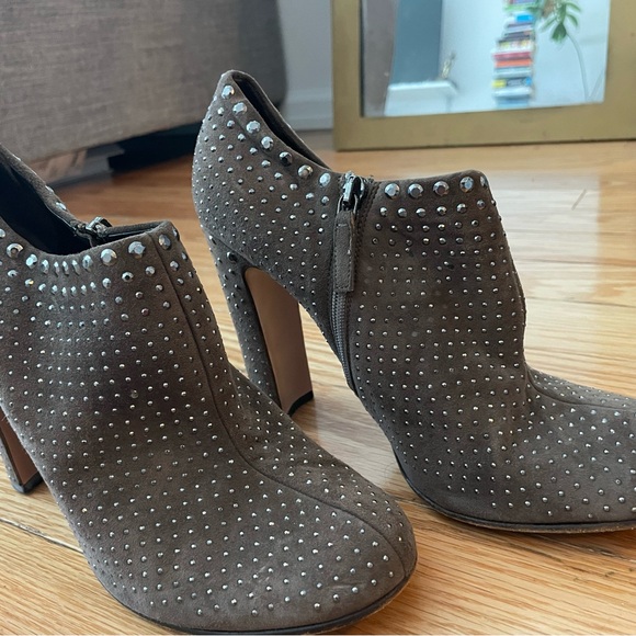 Prada Taupe Suede Studded Ankle Boots - Picture 3 of 4